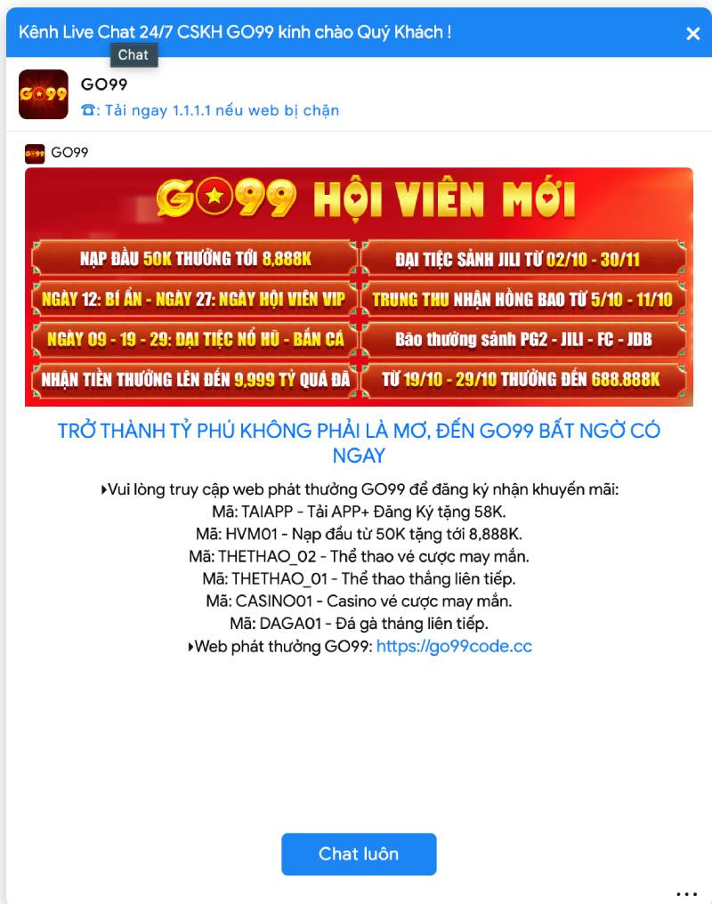 Liên Hệ 2 Live Chat - Kênh hỗ trợ "mì ăn liền" ngay trên trang chủ